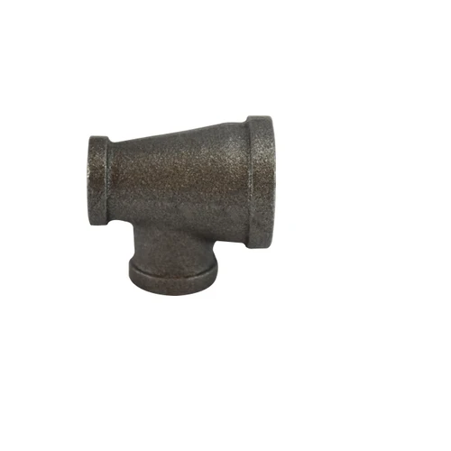 1-1/4" X 1/2" X 1-1/4" Noir jais Malleable Reducing Tee Nipples And Fittings 65314