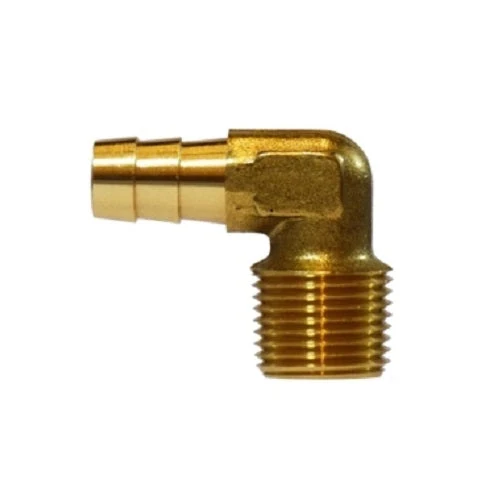 129E 1/4" X 1/8" HoseBarb X MIP Forged 90 Degree Elbow Laiton Fittings 07020-0402