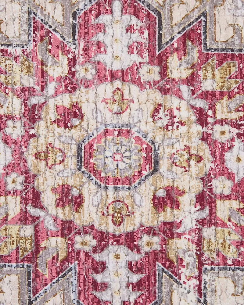 Area Rug 140 x 200 cm Red and Écru ARHAVI