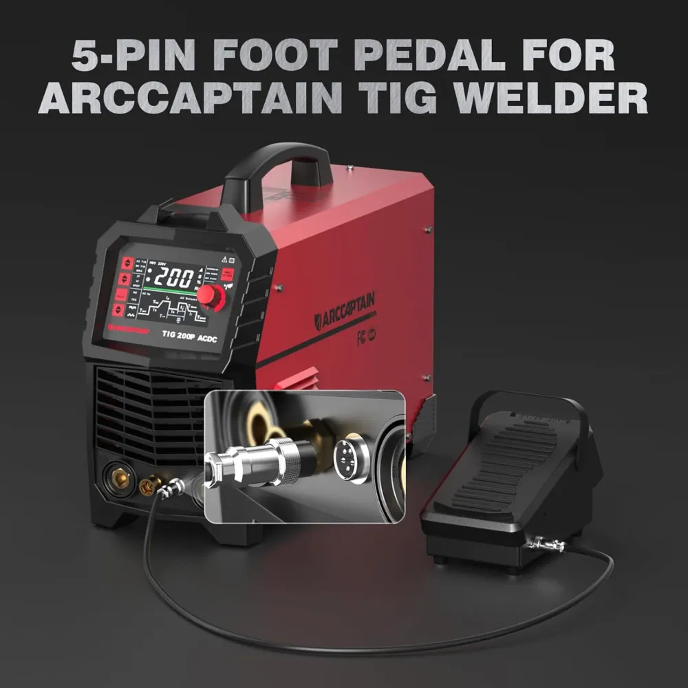 10 Ft Cable Remote Amp Control TIG Welder Foot Pedal ARCCAPTAIN TIG Welder
