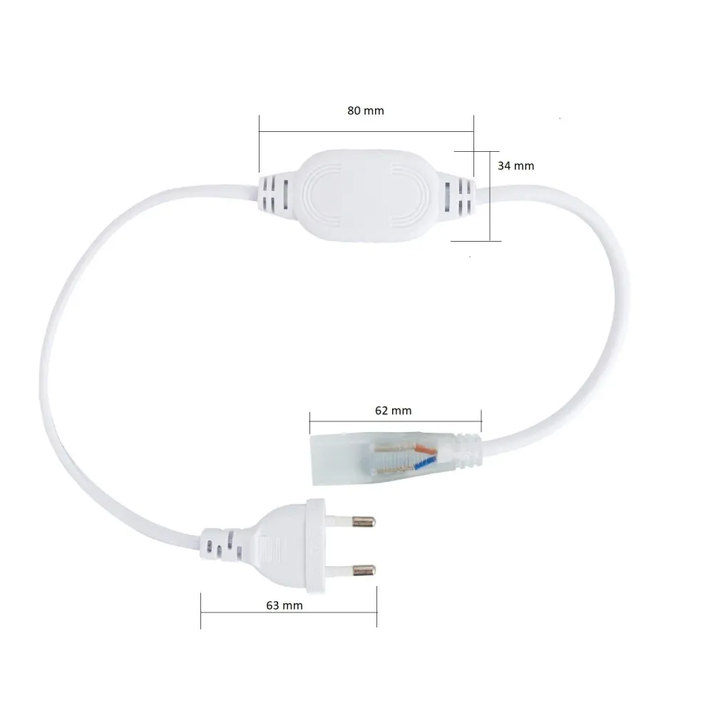Câble redresseur IP67 pour bande LED 220V Air conditionné découpe 25/100cm.