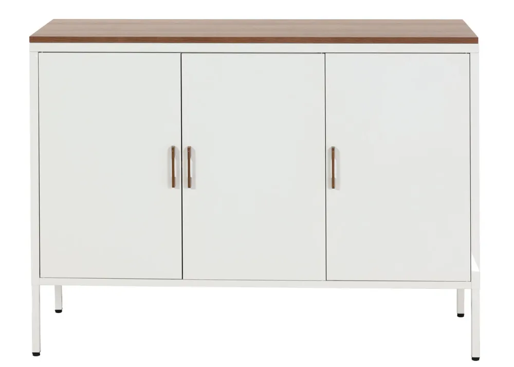 Commode métallique actuel 90x120 cm 3 portes avec étagères réglables 04_0006512