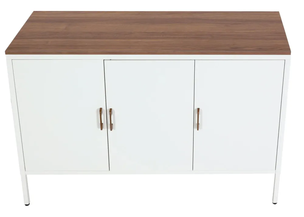 Commode métallique actuel 90x120 cm 3 portes avec étagères réglables 04_0006512
