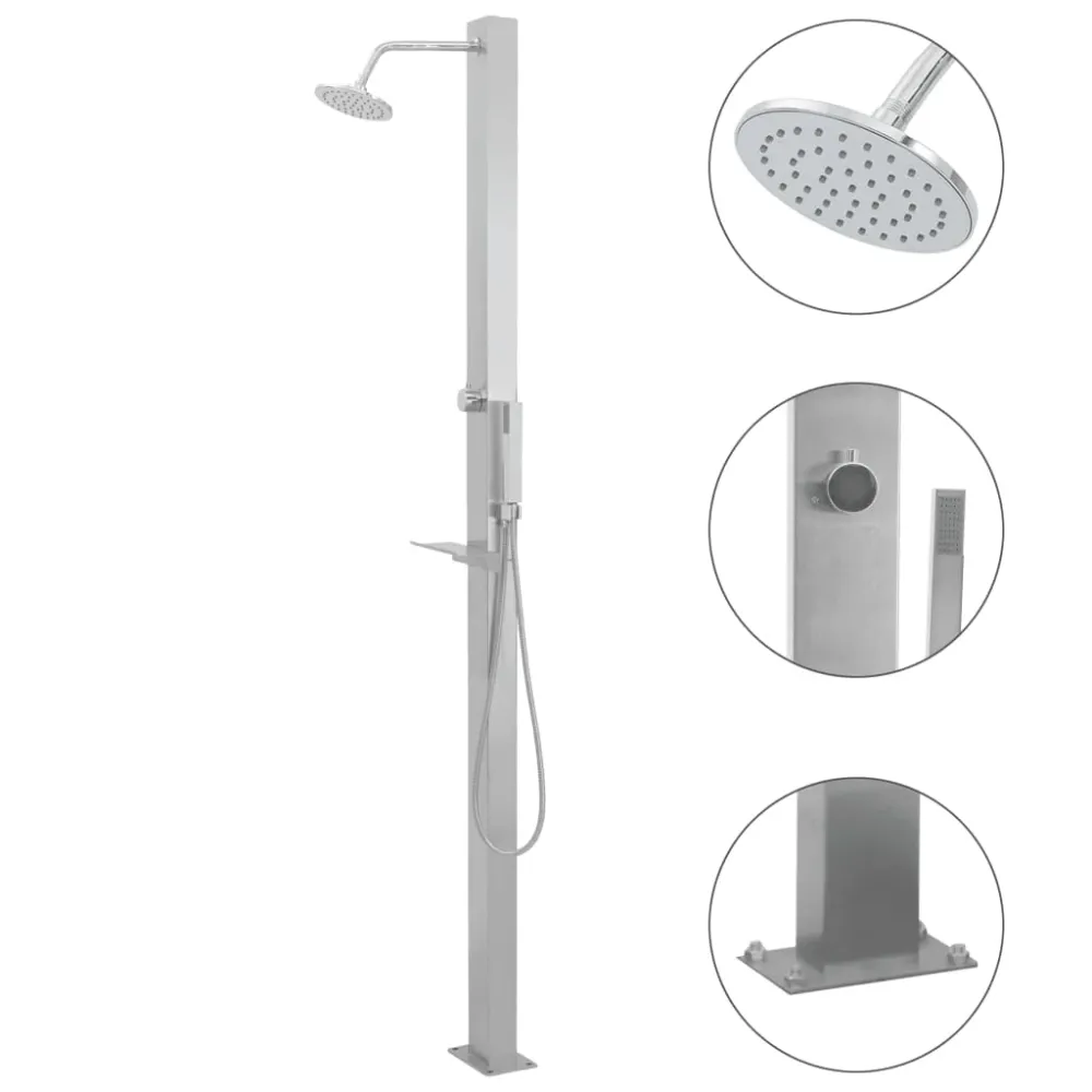 Douche d'extérieur acier inoxydable Droit 02_0042022
