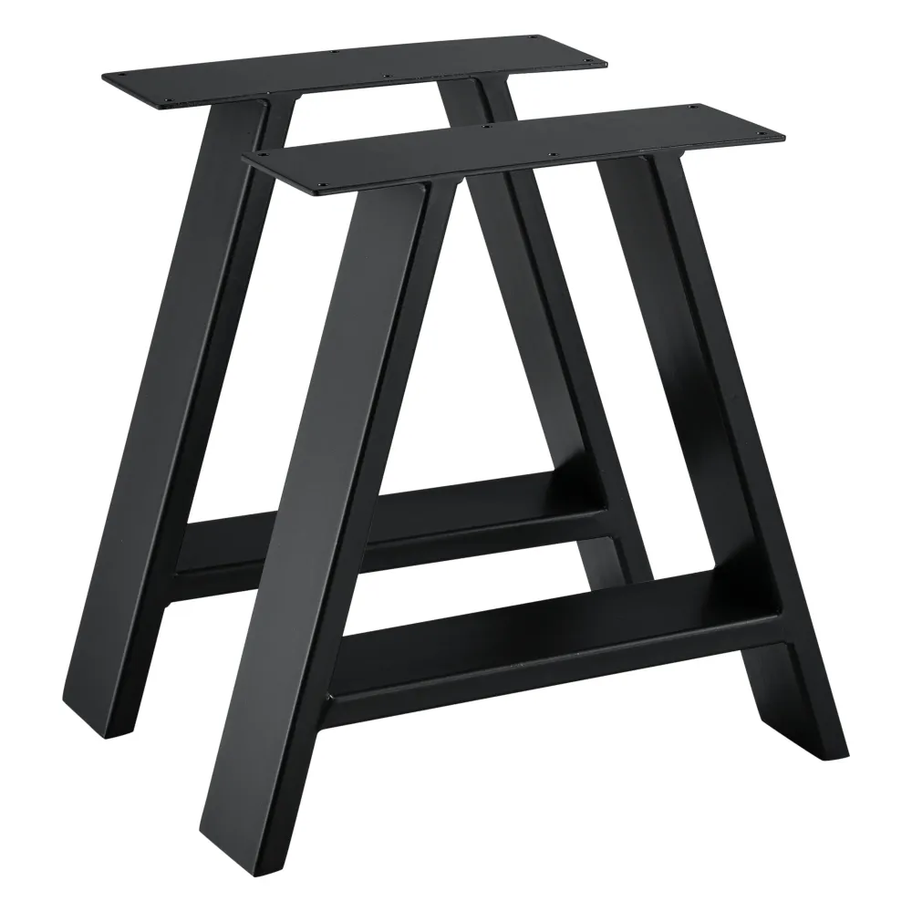 Lot de 2 pieds de table métal 40 cm noir 03_0003644
