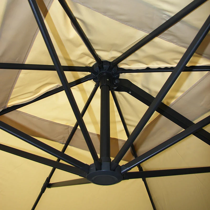 Parasol déporté 5m aluminium inoxydable avec pied en croix option rotation 360° sans pied 04_0007934