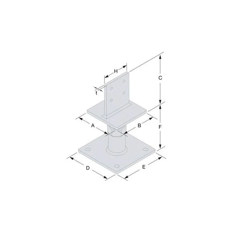 Pied de poteau réglable forte charge SIMPSON PIBA110/160