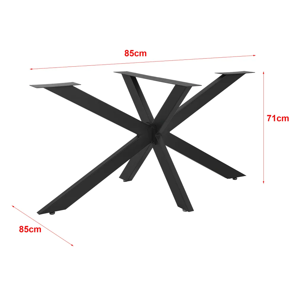 Pied de table acier fer 85 x 85 x 71 cm noir mat 03_0008075