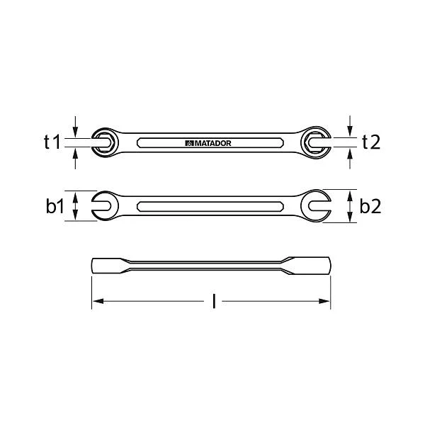 Clé de réglage de frein MATADOR droite 10 x 11 mm 0250 0001 obtenir à bas prix