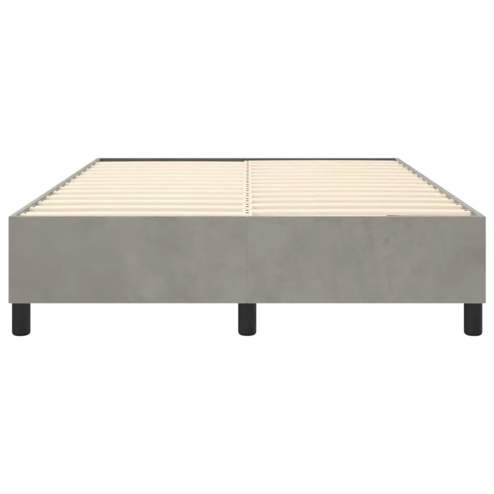 Sommier à lattes sur pieds cadre de lit 140x200 cm tissu velours gris manifeste TDL0207190