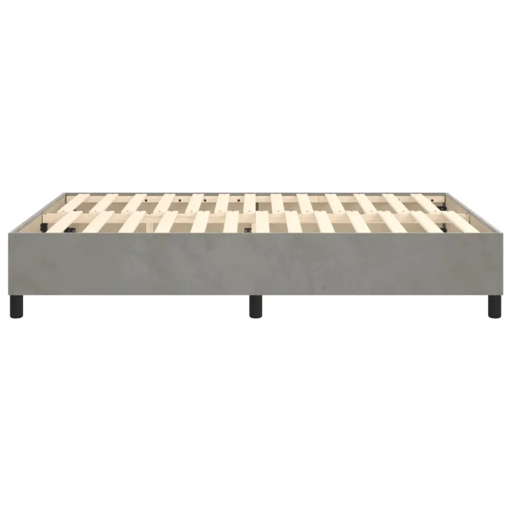 Sommier à lattes sur pieds cadre de lit 140x200 cm tissu velours gris manifeste TDL0207190