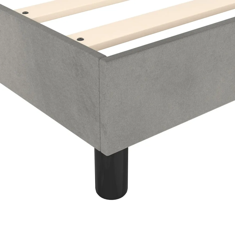 Sommier à lattes sur pieds cadre de lit 140x200 cm tissu velours gris manifeste TDL0207190
