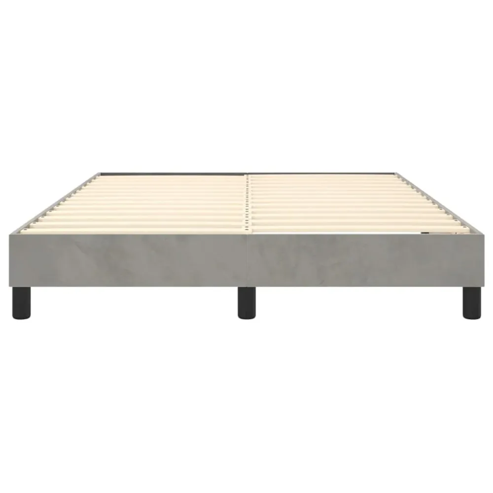Sommier à lattes sur pieds cadre de lit 140x200 cm tissu velours gris manifeste TDL0207189
