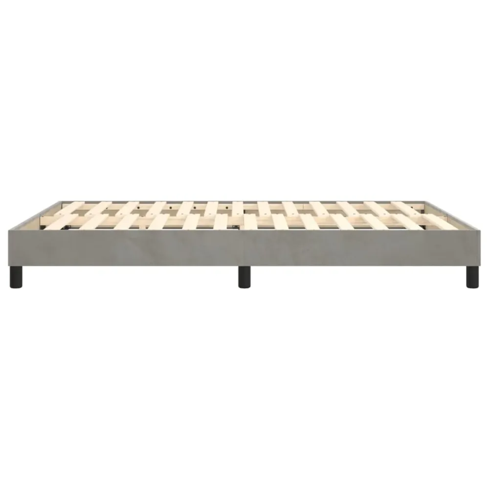 Sommier à lattes sur pieds cadre de lit 140x200 cm tissu velours gris manifeste TDL0207189