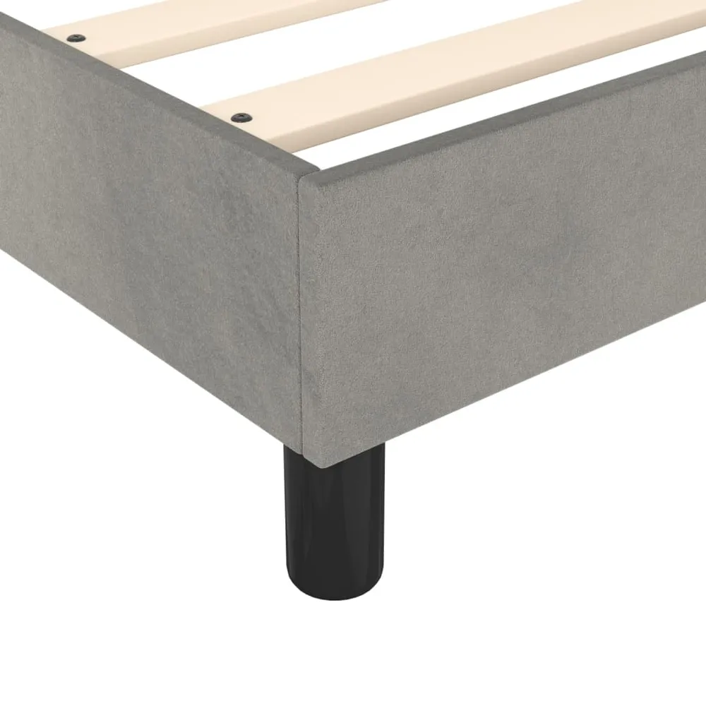 Sommier à lattes sur pieds cadre de lit 140x200 cm tissu velours gris manifeste TDL0207189