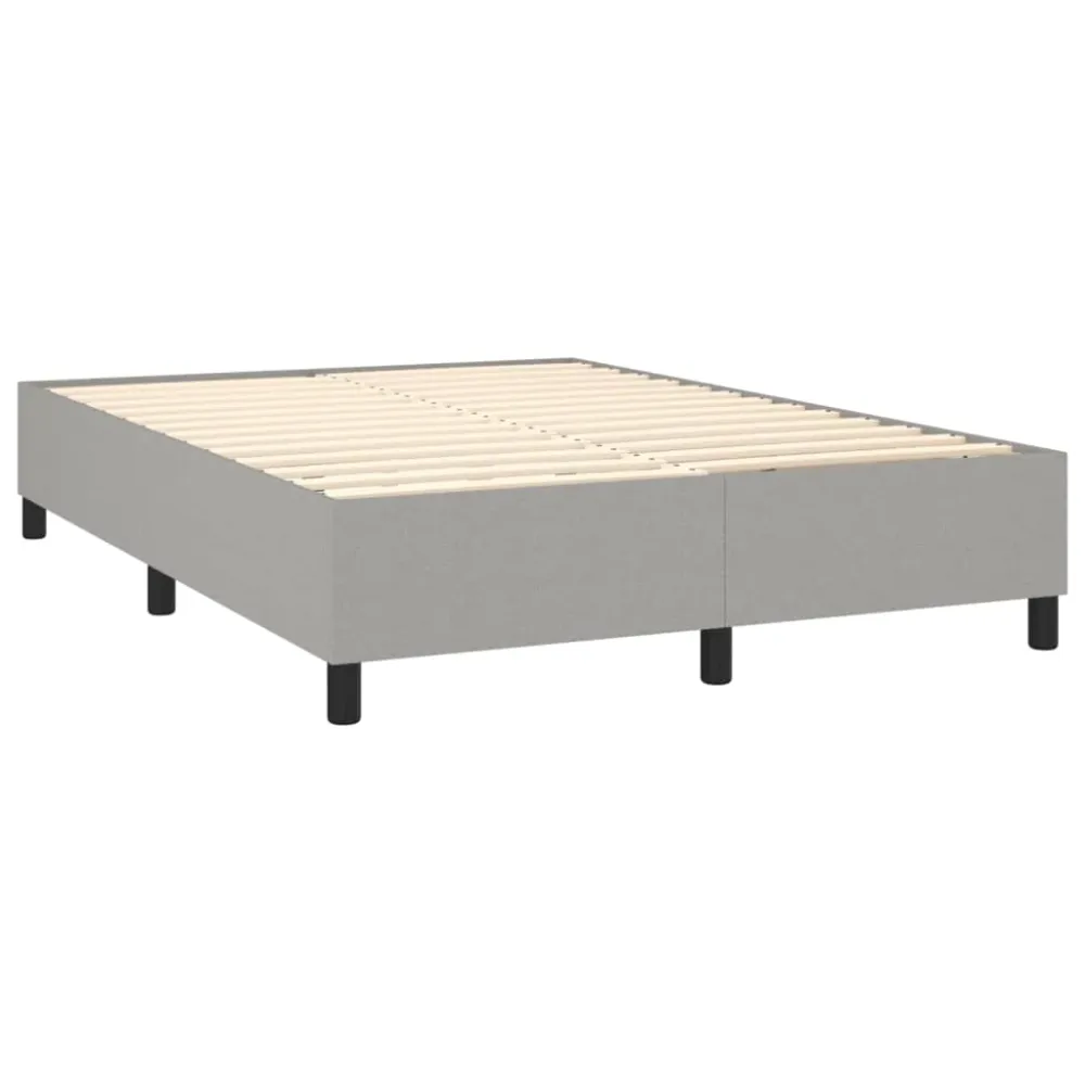 Sommier à lattes sur pieds cadre de lit 140x190 cm tissu gris évident TDL0207200