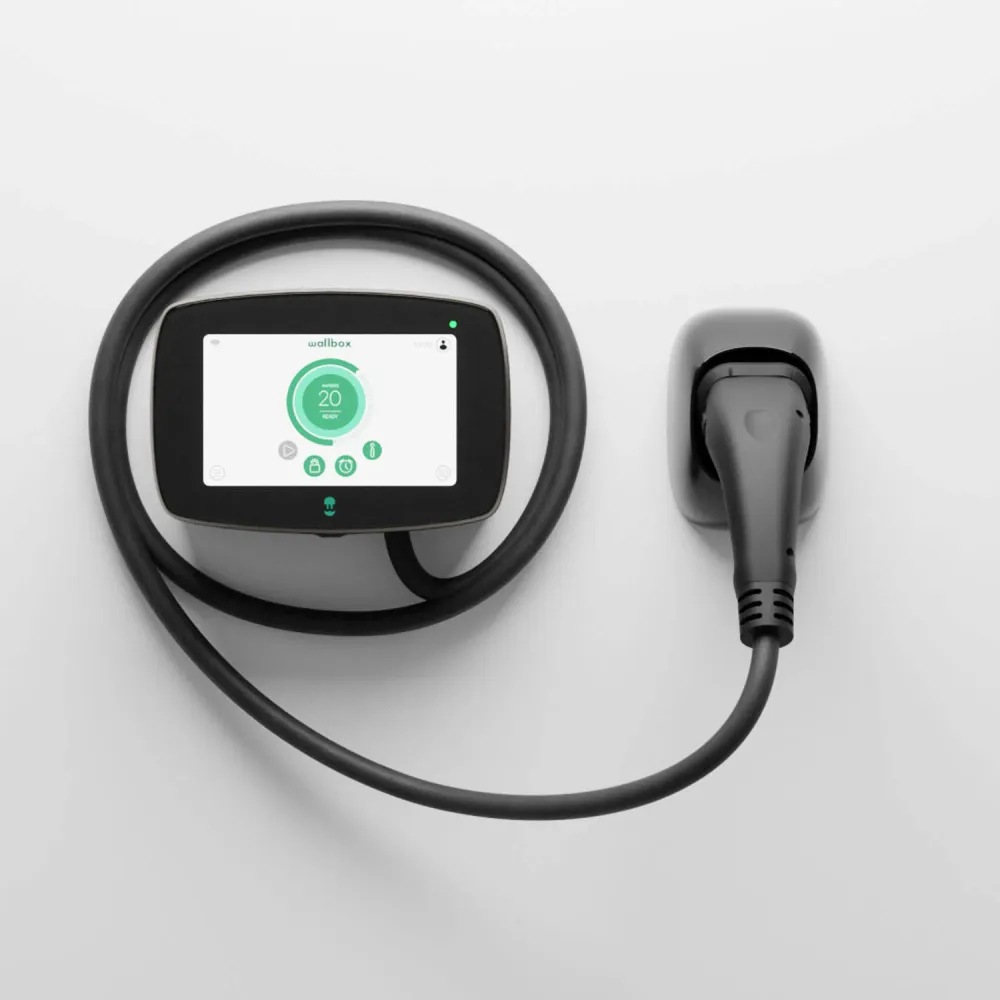 Station de charge électrique triphasée de 22 kW, câble 5 m, modèle Commander2.