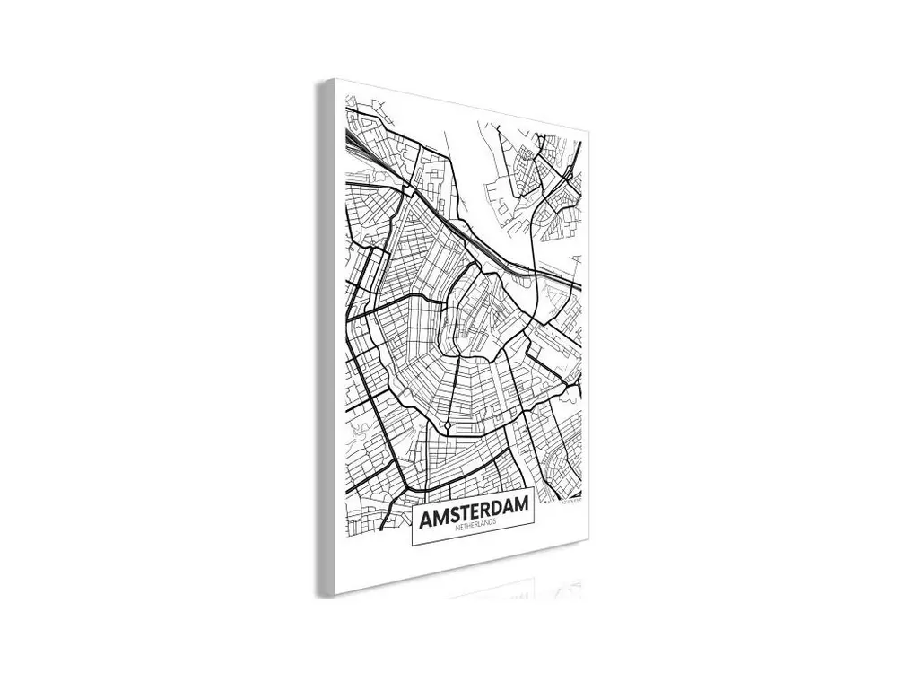 Tableau Cartes du monde Map Amsterdam (1 Part) Vertical : Taille - 40 x 60 cm