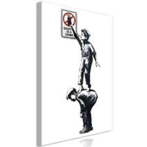 Tableau Graffiti Is Crime 1 Pièce Vertical : Taille - 40 x 60 cm