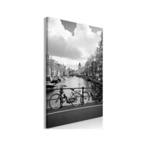 Tableau Villes Bikes On Bridge (1 Part) Vertical : Taille - 60 x 90 cm