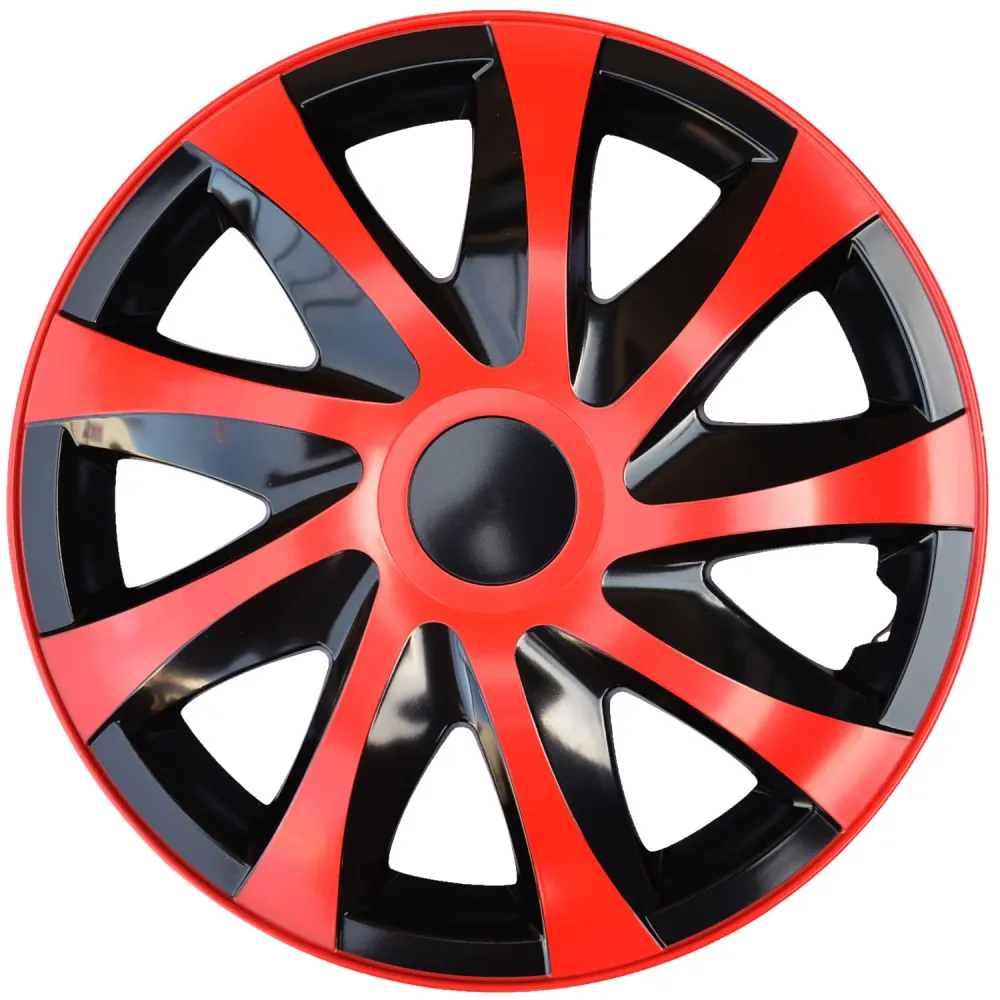 Bague de centrage Jeu d'enjoliveurs DRACO 13" rouge/noir 4 pièces