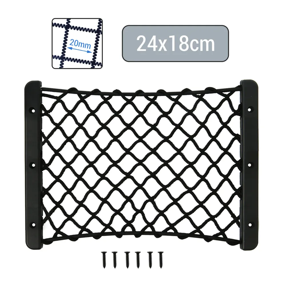 Kit pare-boue Kofferraumnetz Ablagenetz elastisch 24 x 18 cm mit Rahmen inkl Schrauben