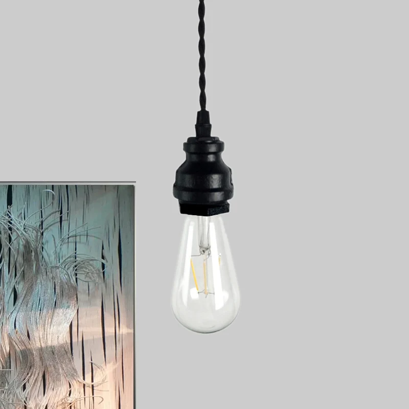 Lampe de brouillard Mini plafonnier suspendu à 1 ampoule, Style Vieux, éclairage suspendu réglable en métal noir/rouille a...