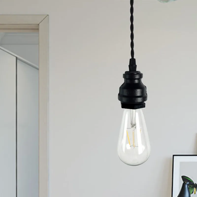 Lampe de brouillard Mini plafonnier suspendu à 1 ampoule, Style Vieux, éclairage suspendu réglable en métal noir/rouille a...