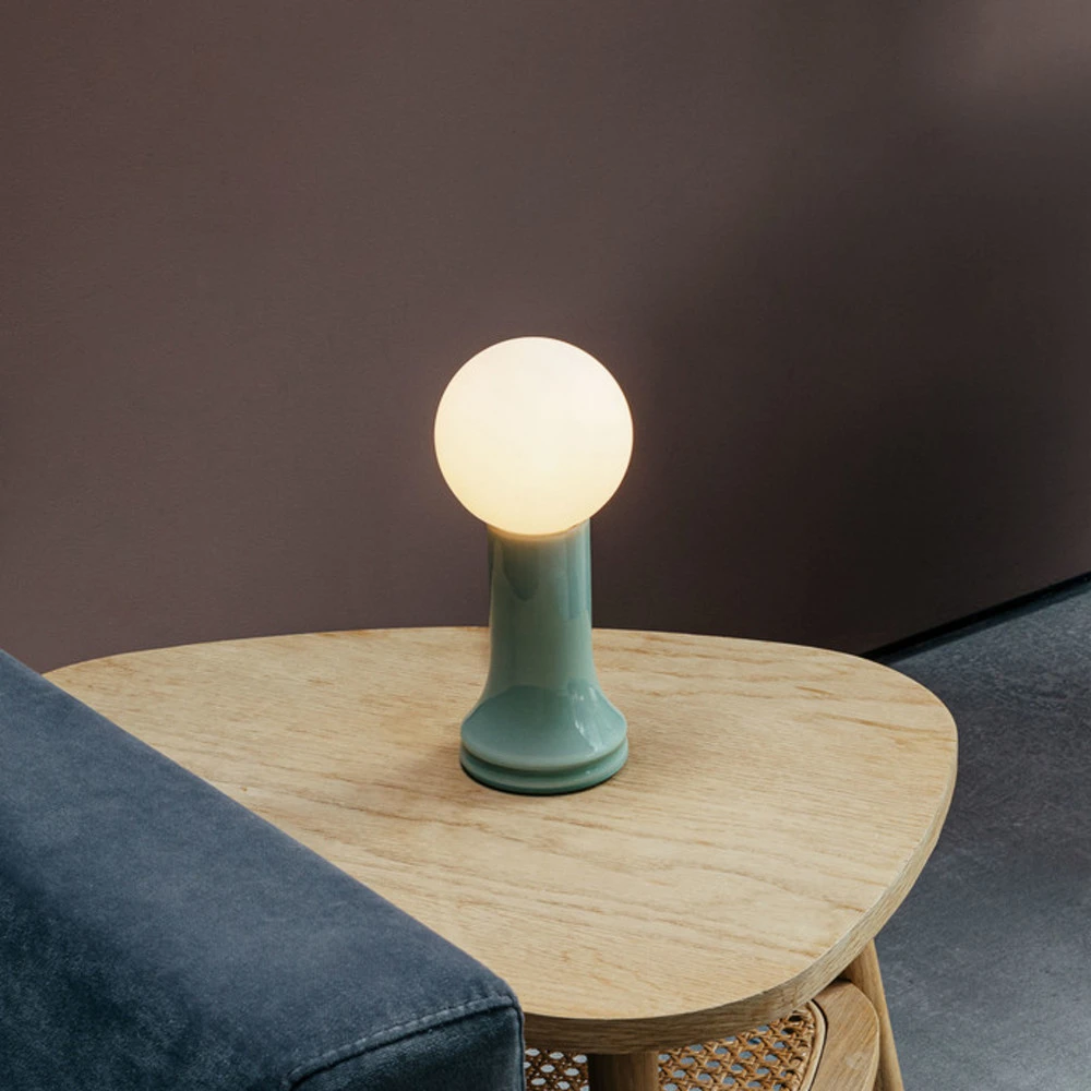 Tala lampe à poser Shore, verre, ampoule LED E27 Globe, vert pour 4x4