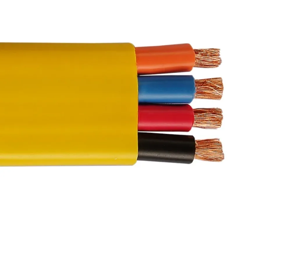 250' 12 AWG 4C Flat Festoon PVC 600V Jaune doré Cable