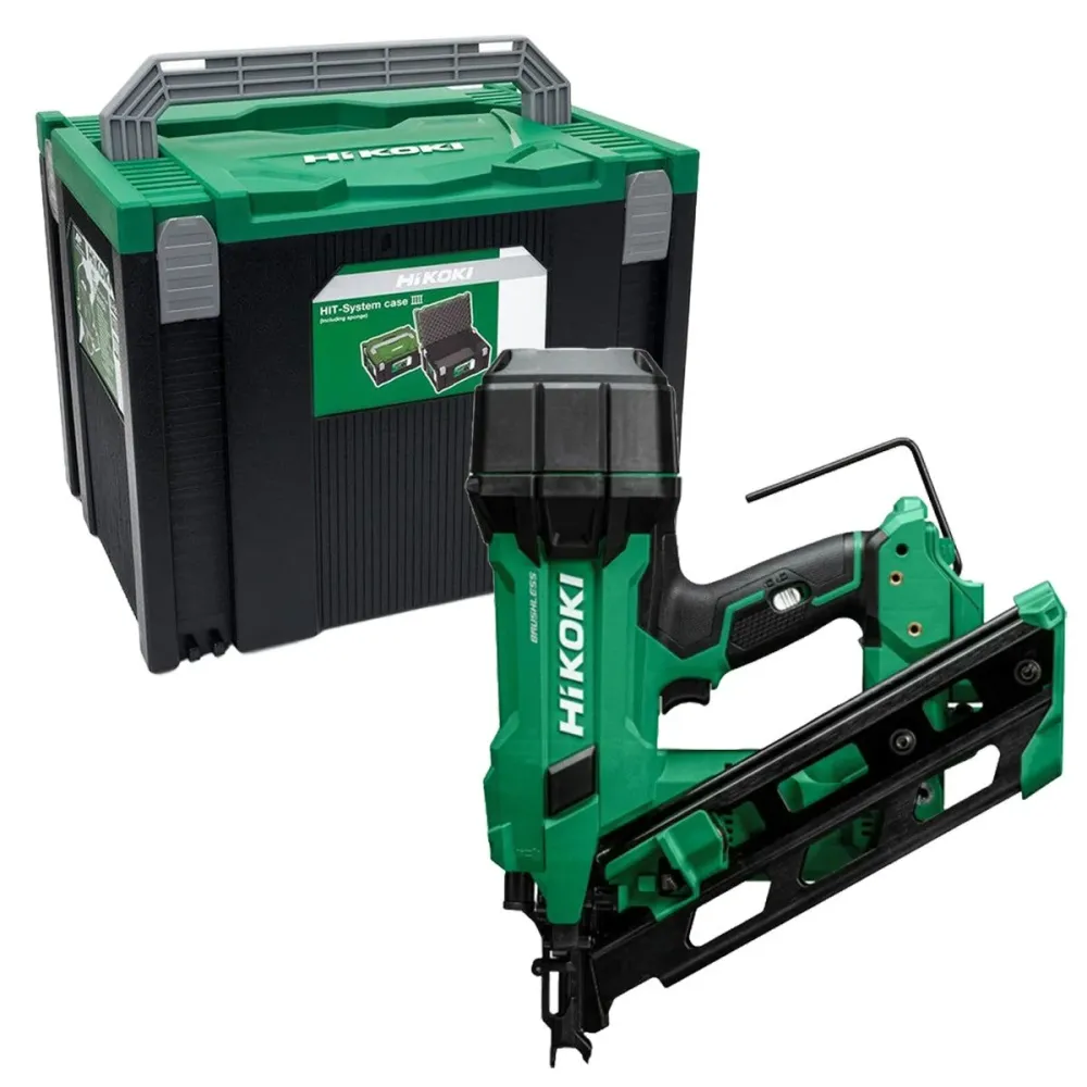 Antenne professionnelle Hikoki NR1890DCAW9Z 18V Brushless 2nd Generation 90mm Clipped Head Framing Nailer Body Only & Case