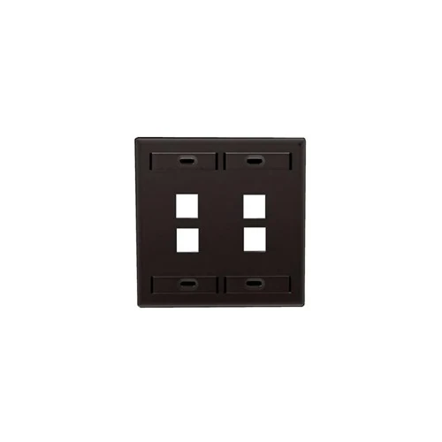 Leviton Dual-Gang QUICKPORT Wallplate 4-Port Noir jais 42080-4EP