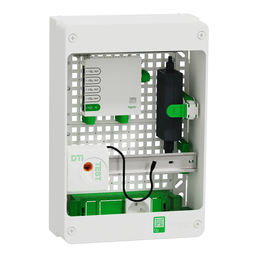 OEM Camion Lourd Coffret de communication SCHNEIDER R9H13402VDIXS Grade 3TV - 6RJ45 avec switch POE Resi9 Connect