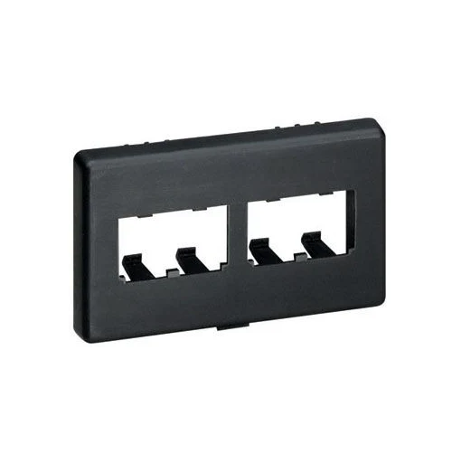 4 Port Mini-Com Herman Miller Modulaire Furniture Faceplate Flat ABS CFFPHM4BL