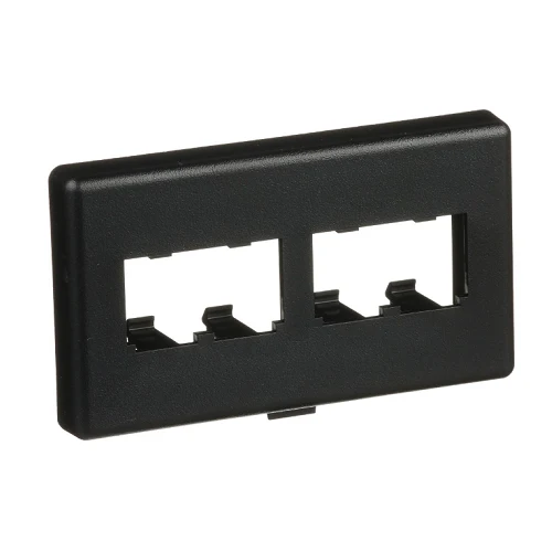 4 Port Mini-Com Herman Miller Modulaire Furniture Faceplate Flat ABS CFFPHM4BL