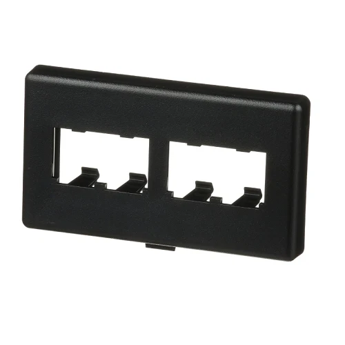 4 Port Mini-Com Herman Miller Modulaire Furniture Faceplate Flat ABS CFFPHM4BL
