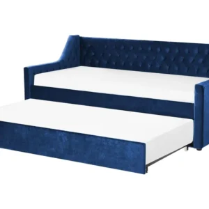 Velvet EU Unique Trundle Bed Blue MONTARGIS