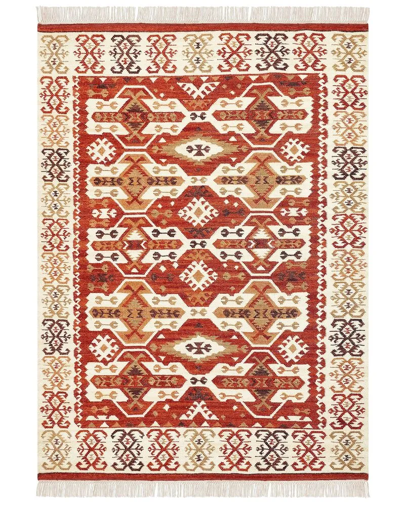 Vloerkleed kelim meerkleurig 200 x 300 cm VOSKEVAZ
