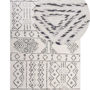 Vloerkleed wol wit/zwart 160 x 230 cm ALKENT