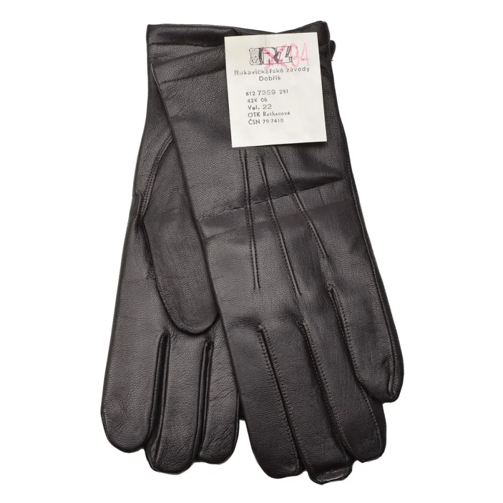 Gants d'hiver en cuir marron chauds et froids de l'armée tchèque d'origine, coupe ajustée et décontractée, NEUF - Conforme...