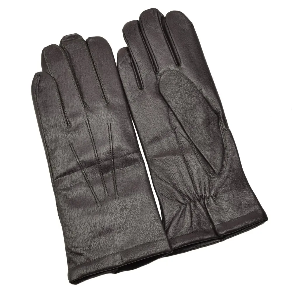 Gants d'hiver en cuir marron chauds et froids de l'armée tchèque d'origine, coupe ajustée et décontractée, NEUF - Conforme...