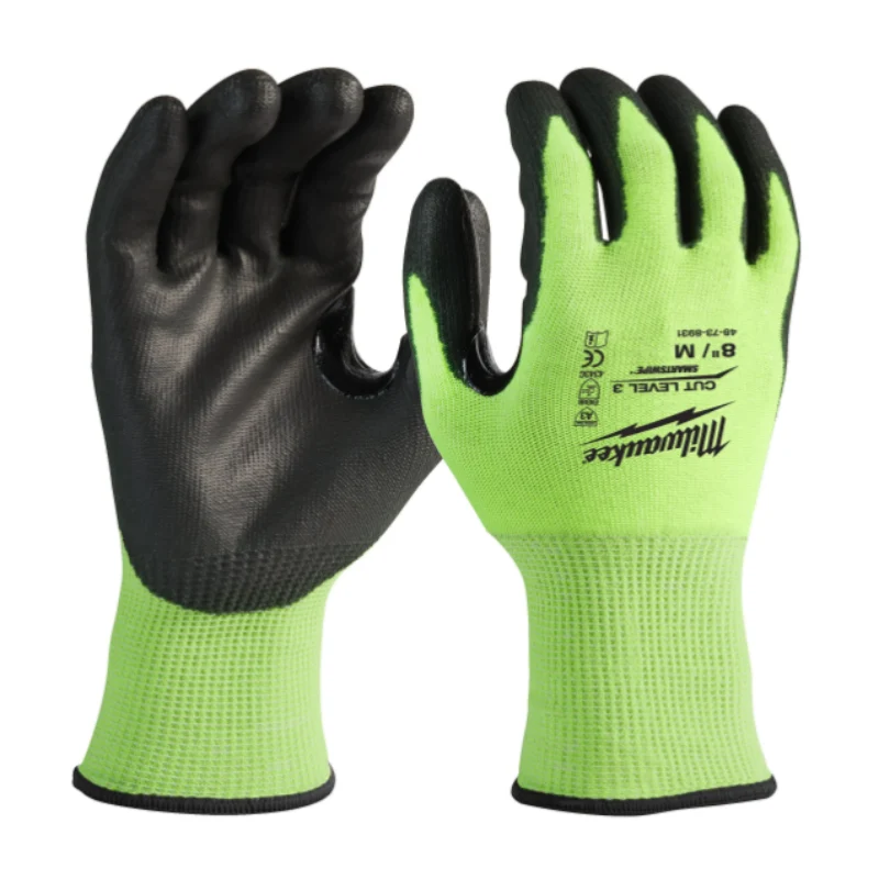 Gants de travail Milwaukee Hi-Vis Cut C - 8/M - Conforme aux Normes