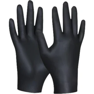 Gebol - Gant de protection jetable Nitrile noir taille L, lot de 80 | Résistant aux UV | Anti-déchirure