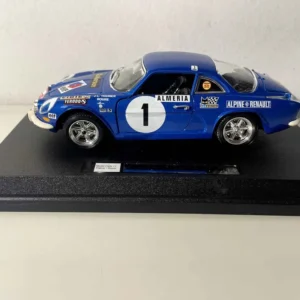 Renault Alpine A110 1600S bleue numéro 1 - rallye de Monté-Carlo de 1972 (ECHELLE 1/24ème) - BURAGO