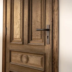Apsley Poignée de Porte à Ressort à Plaque Longue et Trou de Serrure Euro - Cuivre étain