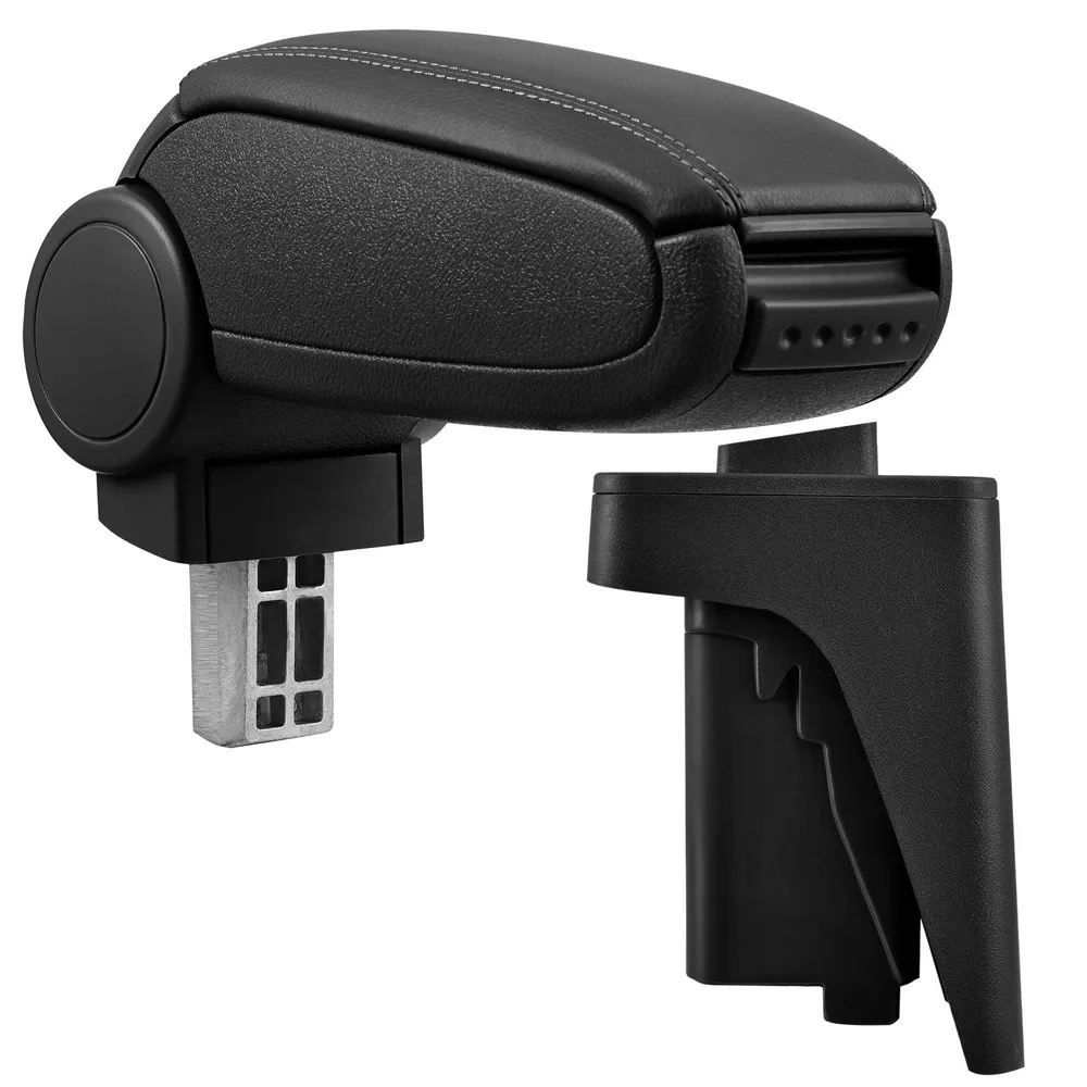 Accoudoir central pour Audi A3 S3 8P avec compartiment rembourré cuir-synthétique noir avec des coutures noirs 03_0000369
