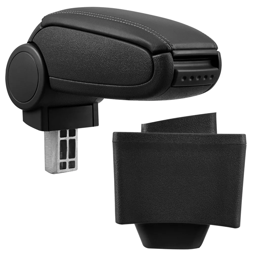 Accoudoir central pour AUDI A3 8L avec compartiment rembourré cuir-synthétique noir avec des coutures noirs 03_0000363