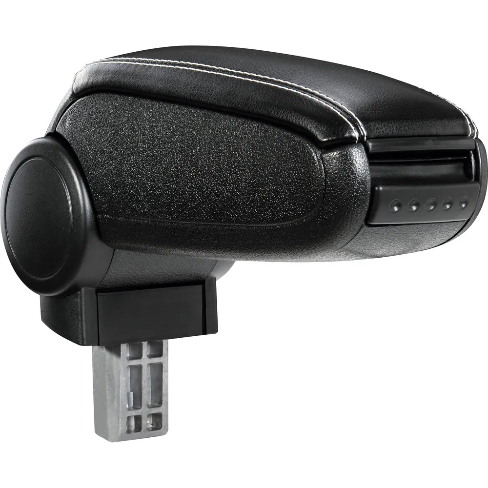 Accoudoir central pour Audi A1 (8X) avec compartiment rembourré cuir-synthétique noir avec des coutures blancs 03_0000356