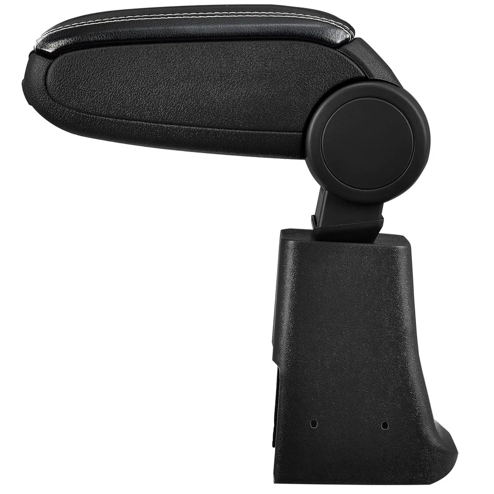 Accoudoir central pour Golf 3 / Vento avec compartiment rembourré cuir-synthétique noir avec des coutures blancs 03_0000471