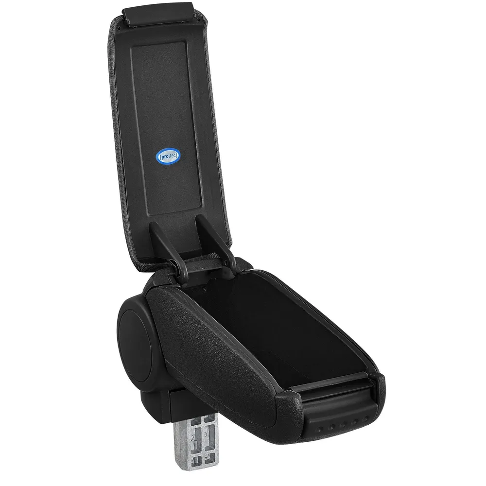 Accoudoir central pour Golf 3 / Vento avec compartiment rembourré cuir-synthétique noir avec des coutures blancs 03_0000471